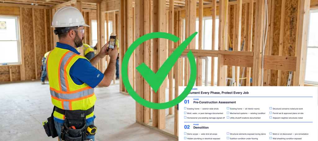 Field checklists for photo documentation - What photos do I need for my jobsite